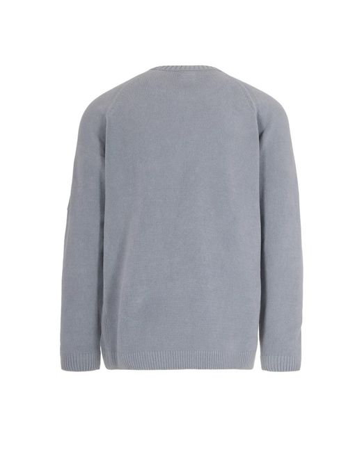 C P Company Gray Round-Neck Knitwear for men