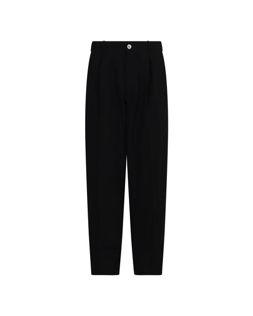 Emporio Armani Black Straight Trousers for men