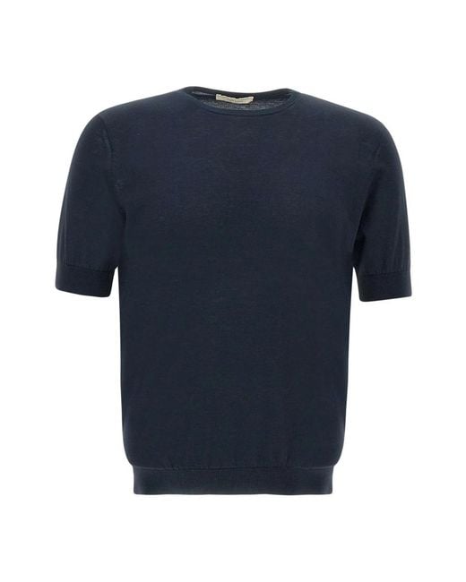 FILIPPO DE LAURENTIIS Blue Round-Neck Knitwear for men