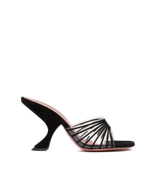 AMINA MUADDI Black Heeled Mules
