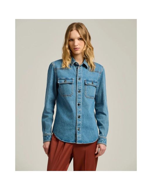 Kiton Denim Shirts in het Blue