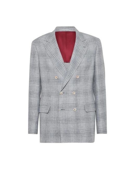 Brunello Cucinelli Gray Blazers for men