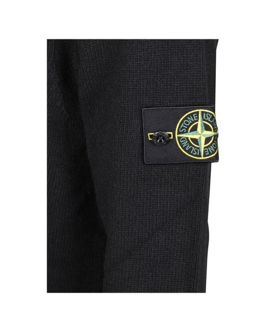 Stone Island Black Round-Neck Knitwear for men