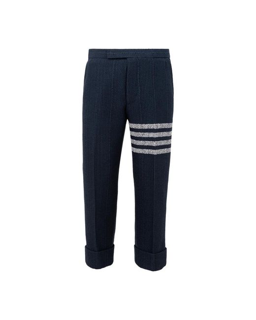 Thom Browne Blue Slim-Fit Trousers for men