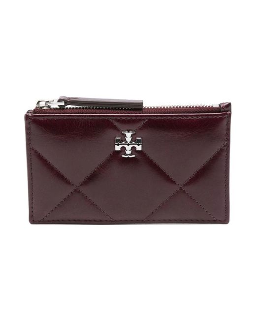 Tory Burch Purple Kira Leather Card Case