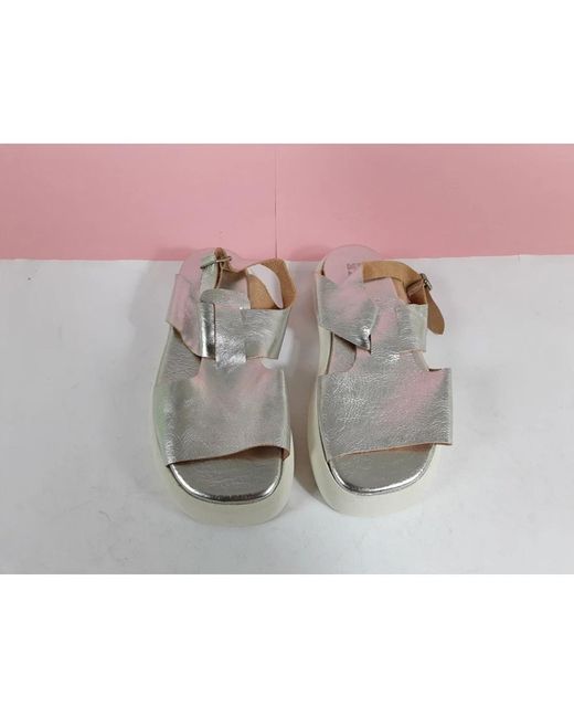 Moma Gray Flat Sandals
