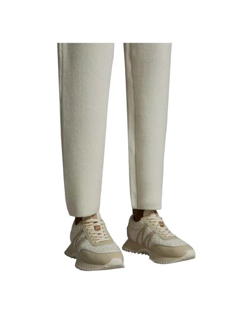 Moncler Weiße city-trainer bouclé leder in Natural für Herren