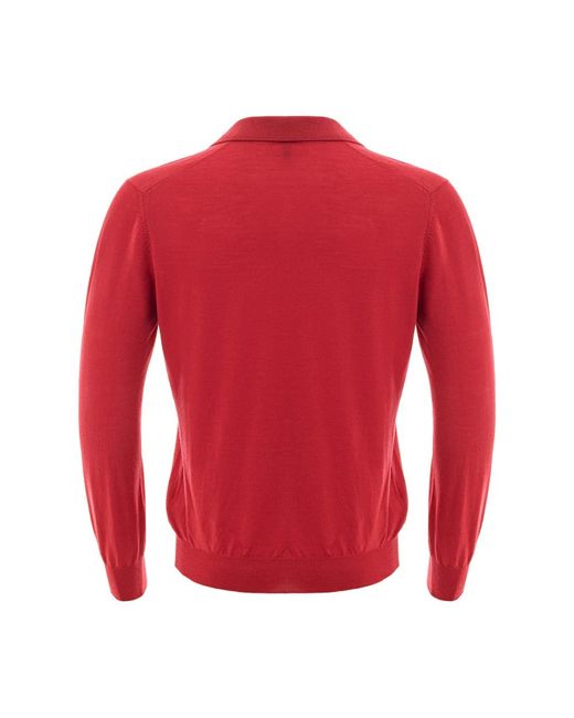 Gran Sasso Langarm polo tennisshirt in Red für Herren