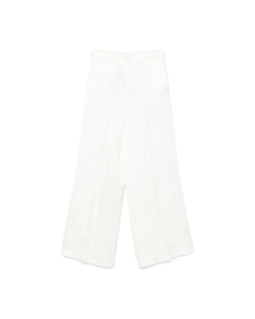 Wide Trousers Twinset de color White