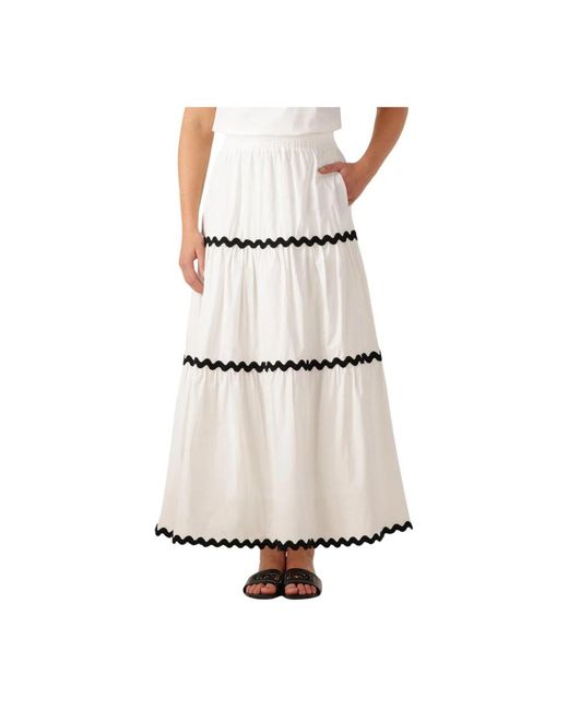 Notre-v Rokken ,Wit ,Katoen Elegante Maxi Rok Francesca in het Natural