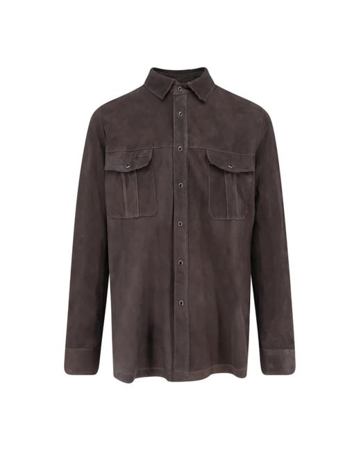 DFOUR® Brown Casual Shirts for men
