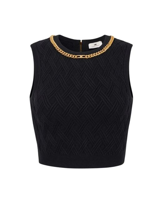 Elisabetta Franchi Black Sleeveless Tops