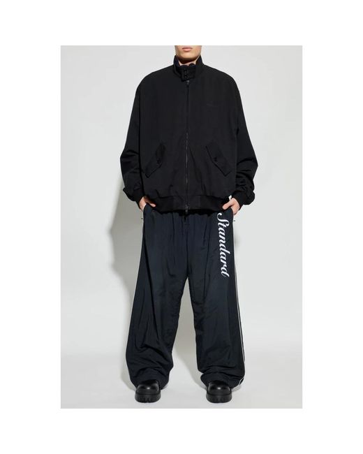 Balenciaga Jassen ,Zwart ,Katoen Jas Met Logo in het Blue voor heren