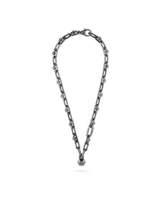 Philipp Plein Edge Cable Chain Necklace in Metallic für Herren