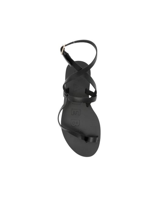 Manebí Black Flat Sandals
