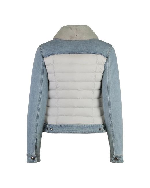 Moorer Jassen ,Blauw ,Katoen Gewatteerd Jack Met Capuchon in het Blue