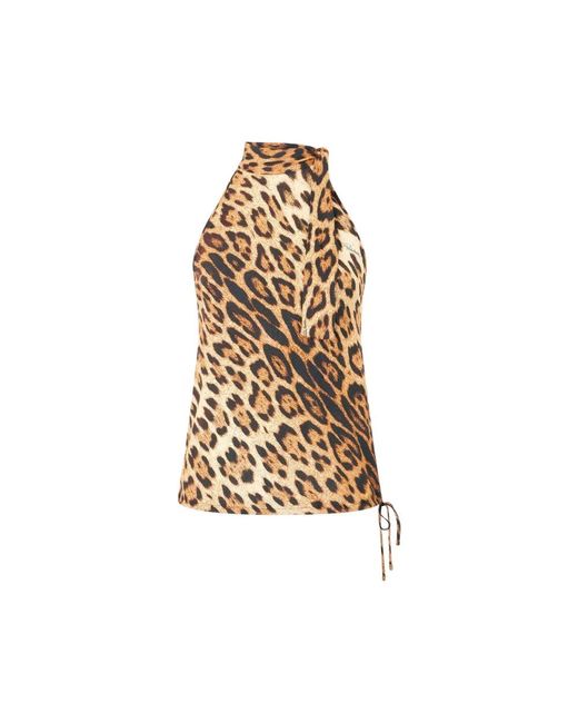Roberto Cavalli Sleeveless Tops in het Natural