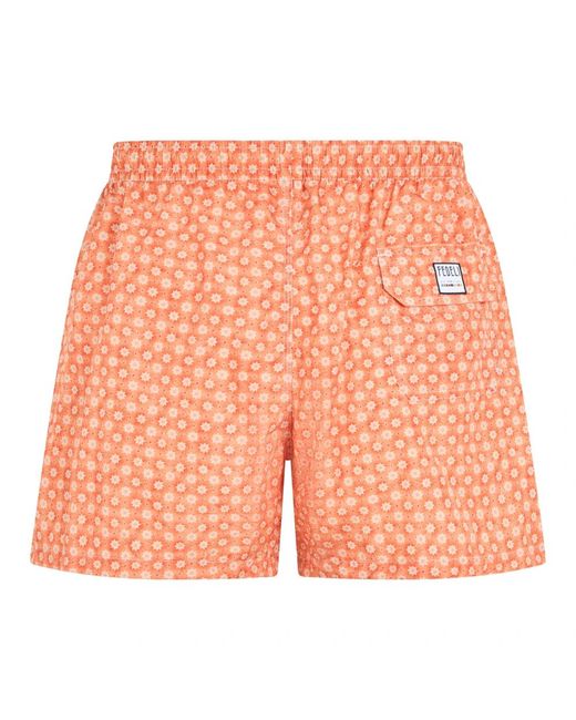 Fedeli Orange Beachwear for men