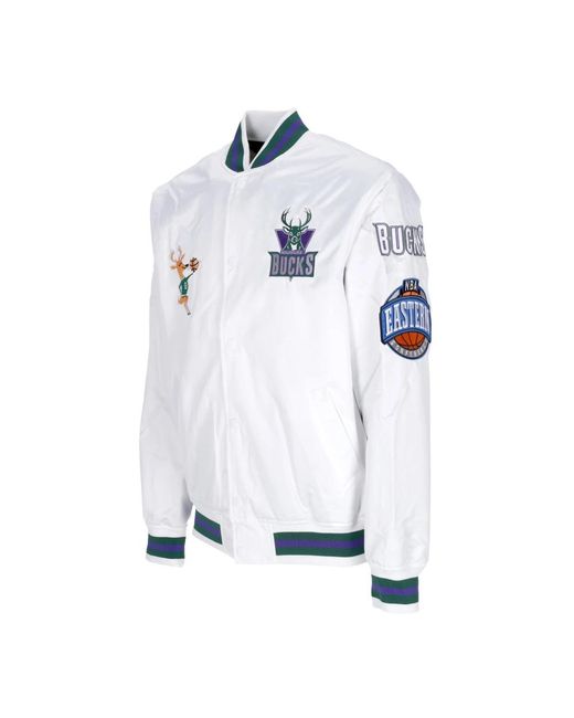 Mitchell & Ness Jassen ,Wit ,Bomber Jassen in het White voor heren