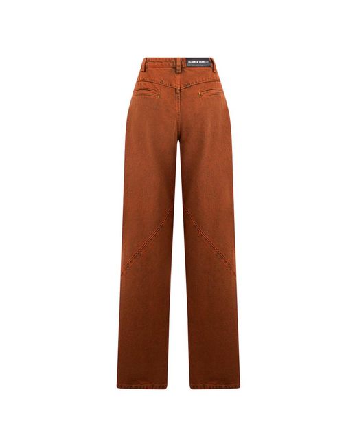 Alberta Ferretti Brown Wide Jeans