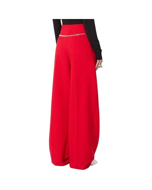 Sportmax Red Wide Trousers