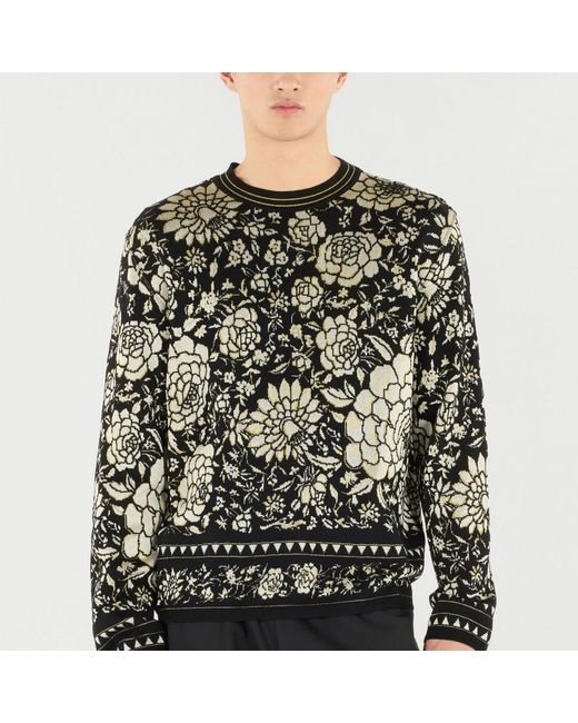 Roberto Cavalli Black Round-Neck Knitwear for men