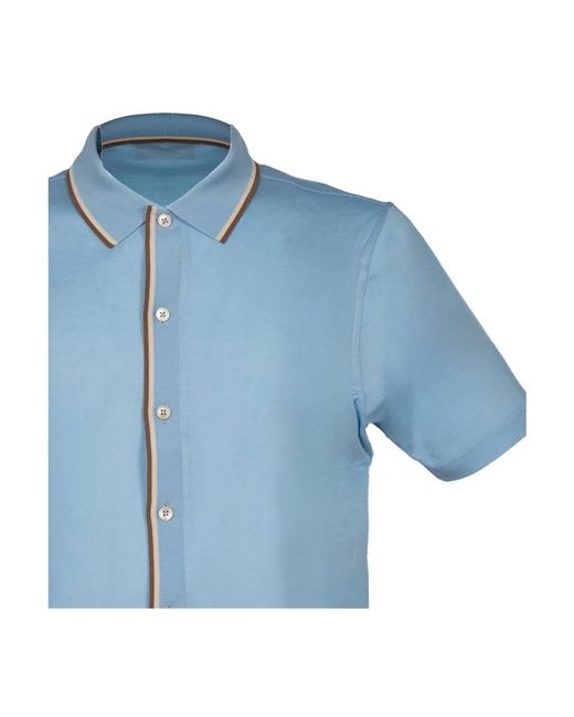 Gran Sasso Blue Short Sleeve Shirts for men