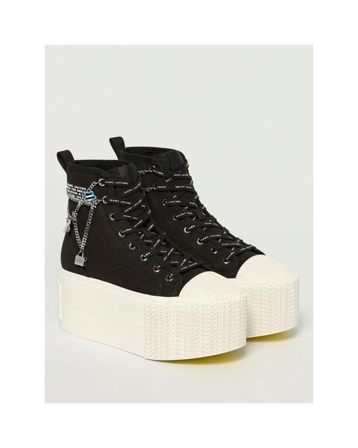 Marc Jacobs Platform Hightop Sneaker Met Bedels in het Black