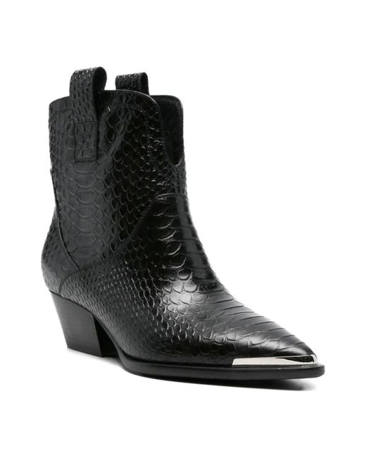 ADRIANNA FERETTI Black Cowboy & Biker Boots