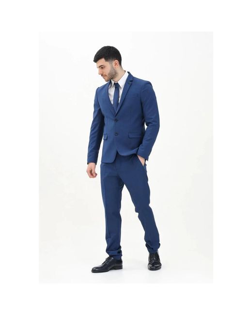 Patrizia Pepe Blue Single Breasted Suits for men
