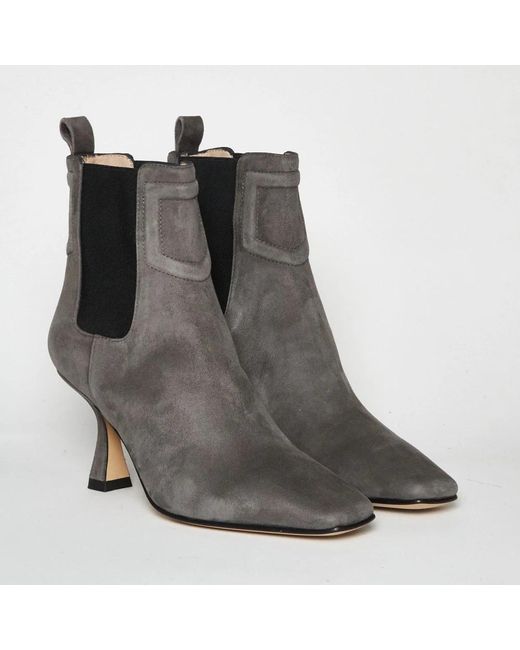 Pomme D'or Gray Heeled Boots