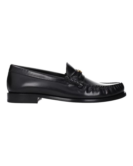 Céline Black Schwarze Leder-Slipper Zum Hineinschlüpfen