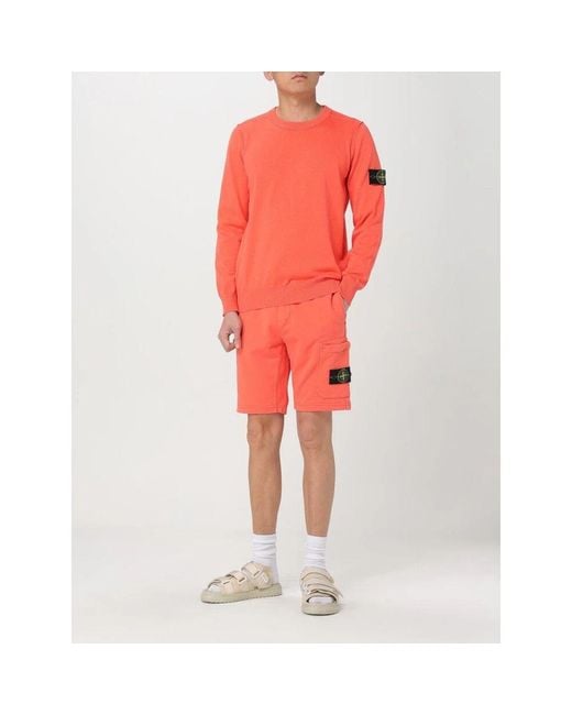 Stone Island Casual Graue Shorts Für Männer in Red für Herren