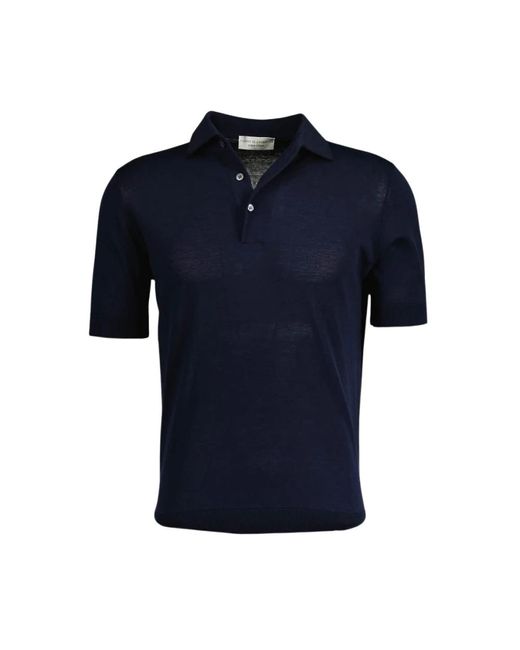 FILIPPO DE LAURENTIIS Stilvolles crepe polo shirt - marineblau in Blue für Herren