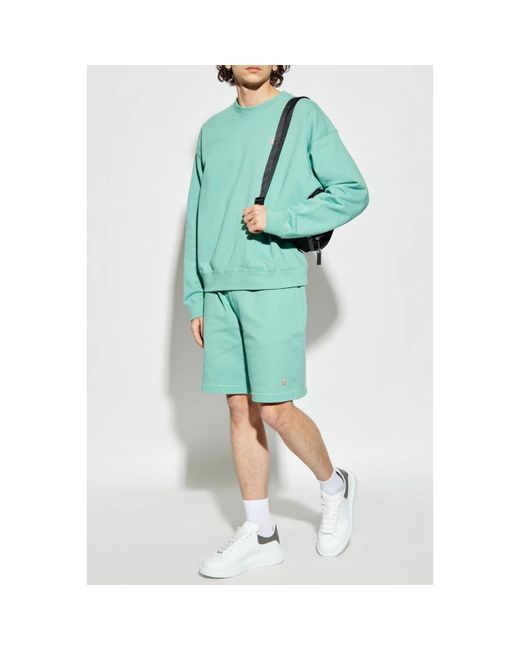 Versace Hoodies & Sweatvesten ,Groen ,Katoen Sweatshirt Met Patch in het Green voor heren