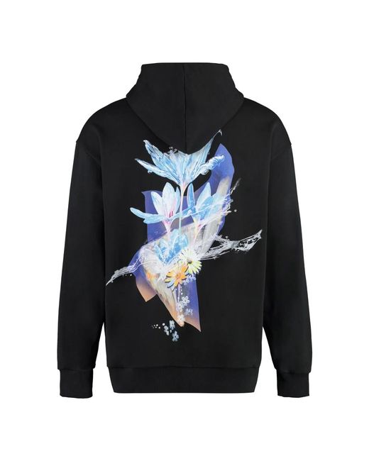 MCM Intarsia baumwollhoodie mit rippbündchen,sweatshirts hoodies in Blue für Herren