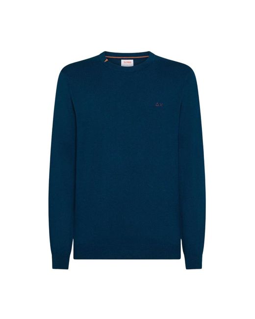 Sun 68 Sweater Basic L/S in het Blue voor heren