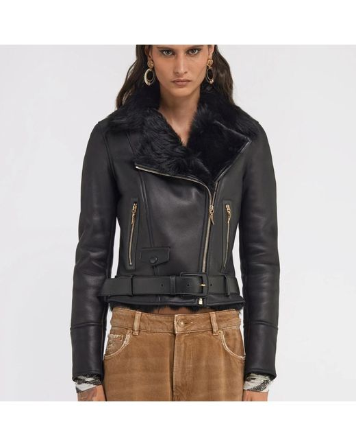 Roberto Cavalli Black Leather Jackets