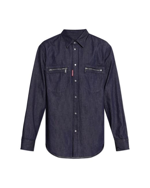 DSquared² Overhemden ,Blauw ,Denim Denim Overhemd in het Blue voor heren