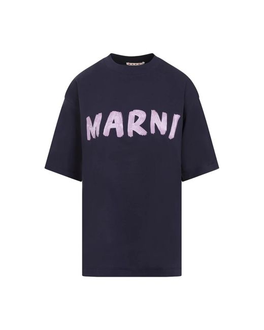 Marni Blue T-shirts,baumwoll t-shirt in cinder rose