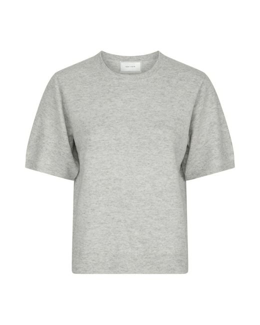 Neo Noir Gray Round-Neck Knitwear