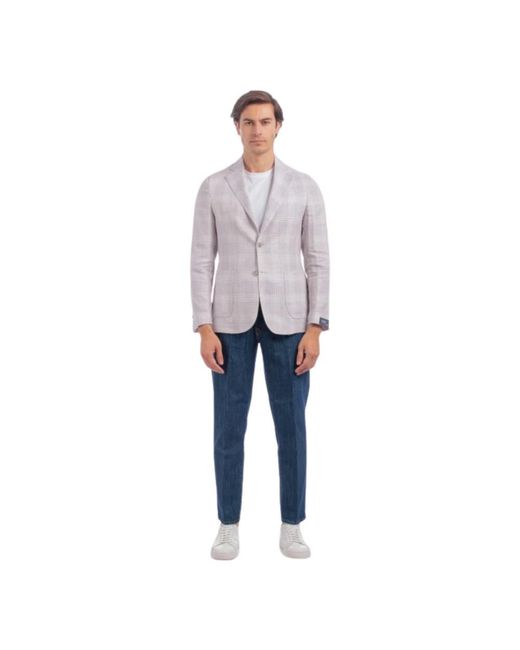 Barba Napoli Easy Single Jacket in het White voor heren