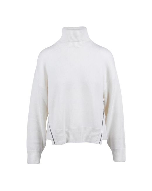 Alpha Studio White Turtlenecks