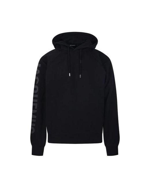 Jacquemus Hoodies & Sweatvesten ,Zwart ,Katoen Zwarte Typo Sweatshirt Voor Mannen in het Blue voor heren