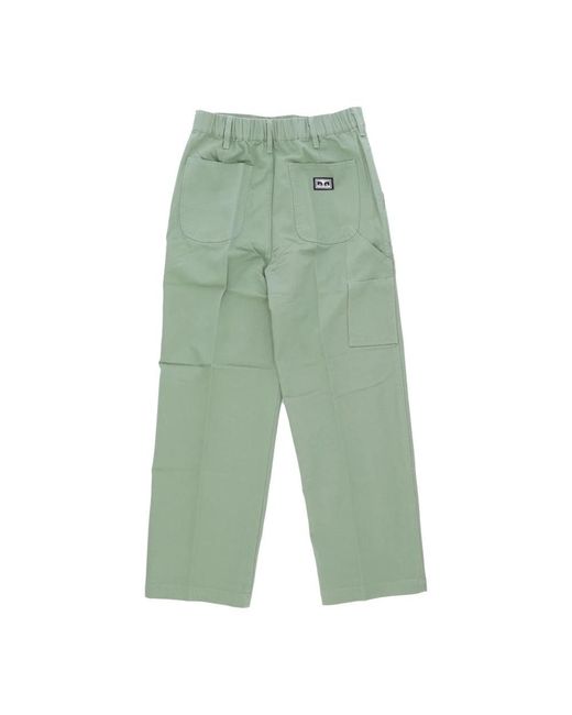 Obey Green Wide Trousers