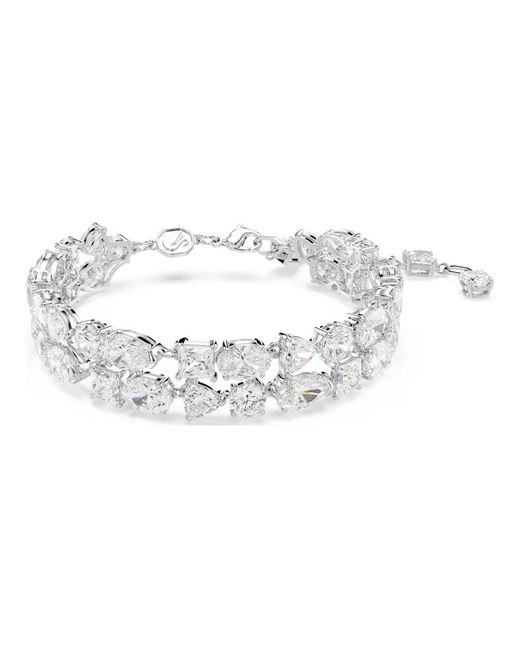 Swarovski Accessoires ,Grijs Mesmera Armband Wit Gerhodineerd 5669927 in het Metallic