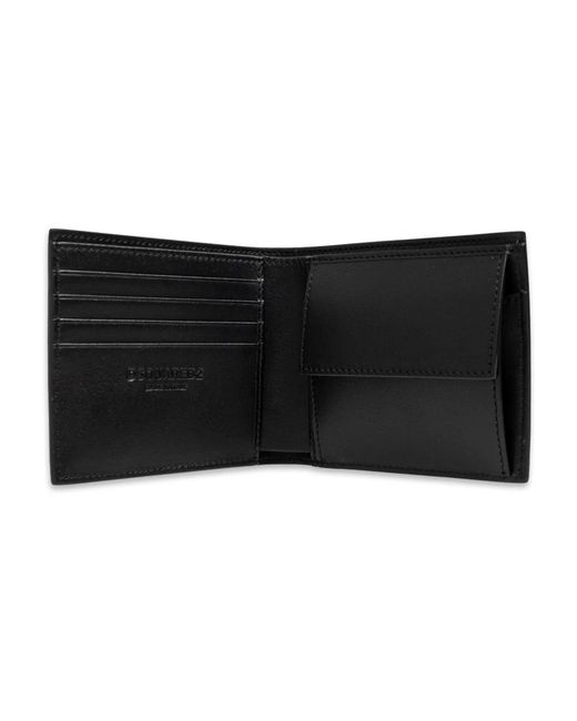 DSquared² Leder Geldbörse in Black für Herren