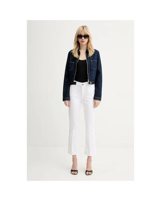Guess Amelie Cropped Denim Jacket in het Blue