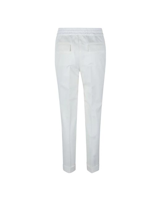 P.A.R.O.S.H. White Slim-Fit Trousers
