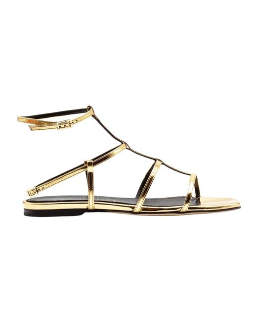 Julie Dee Metallic Flat Sandals